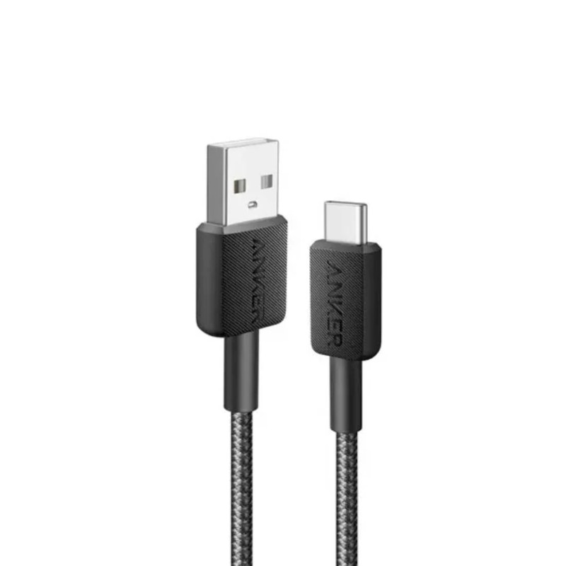 Anker 322 USB-C to USB-A 3ft Braided Cable - Black - كابل